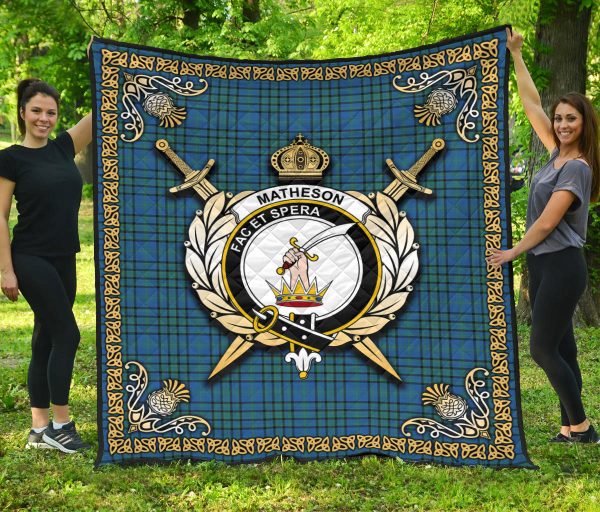 Matheson Hunting Ancient Tartan Crest Premium Quilt - Celtic Thistle Style Online Hot Sale - Image 3