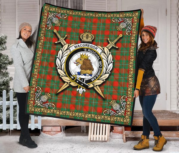 MacGregor Ancient Tartan Crest Premium Quilt - Celtic Thistle Style Online - Image 2