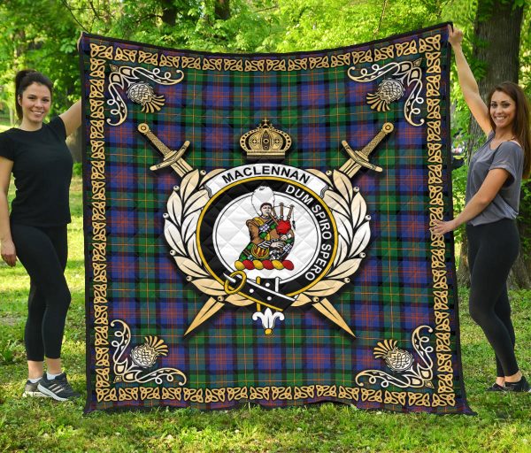 MacLennan Ancient Tartan Crest Premium Quilt - Celtic Thistle Style Sale - Image 3