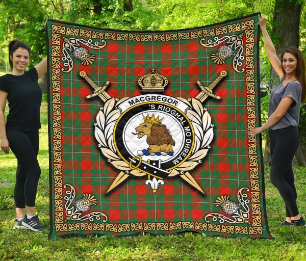 MacGregor Ancient Tartan Crest Premium Quilt - Celtic Thistle Style Online - Image 3