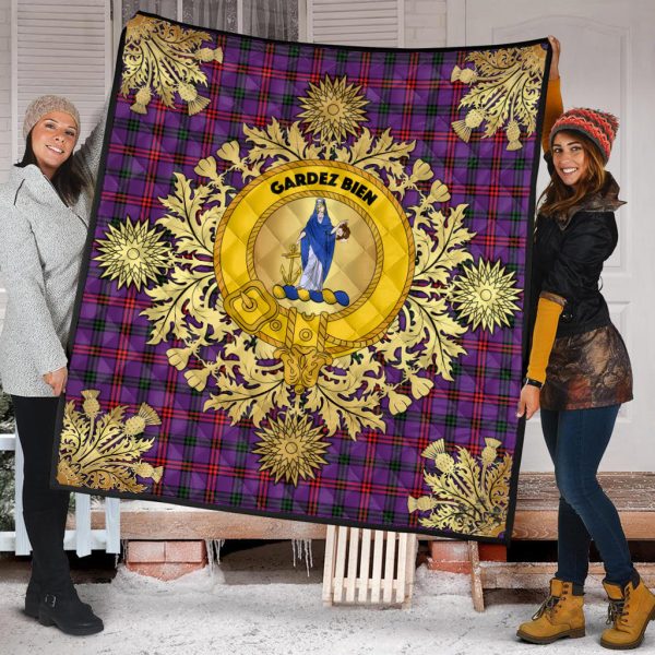 Montgomery Modern Tartan Crest Premium Quilt - Gold Thistle Style Fashion - Image 2