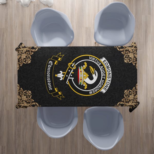 Edmonstone (of Duntreath) Crest Tablecloth - Black Style Fashion