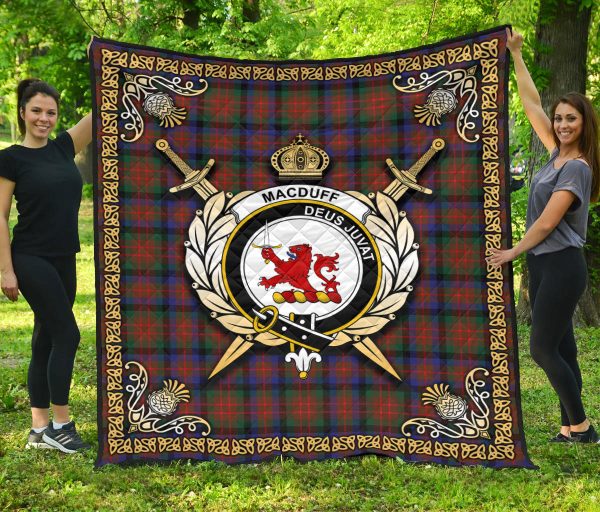 MacDuff Hunting Modern Tartan Crest Premium Quilt - Celtic Thistle Style Supply - Image 3