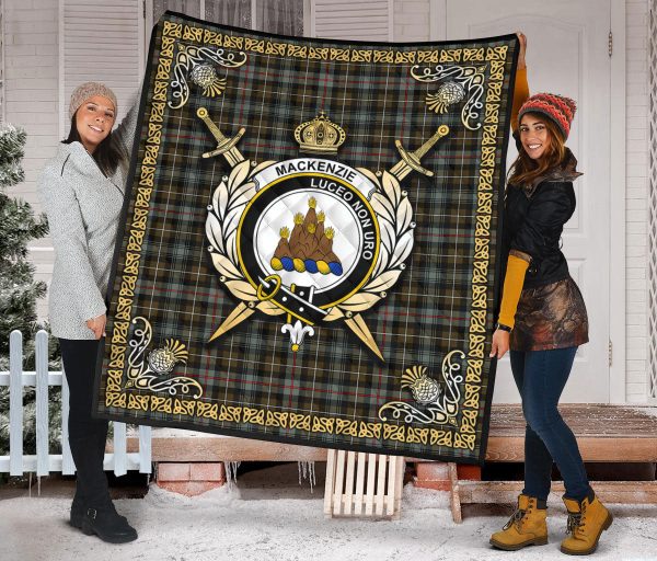 MacKenzie Weathered Tartan Crest Premium Quilt - Celtic Thistle Style Sale - Image 2