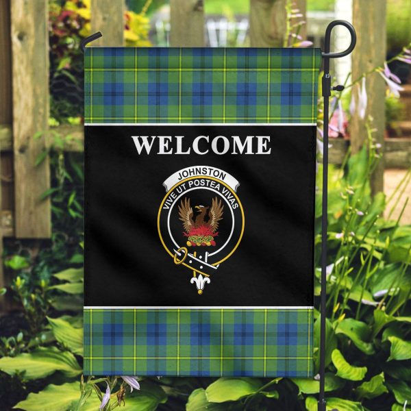 Johnston of Caskieben Ancient Tartan Crest Black Garden Flag Online