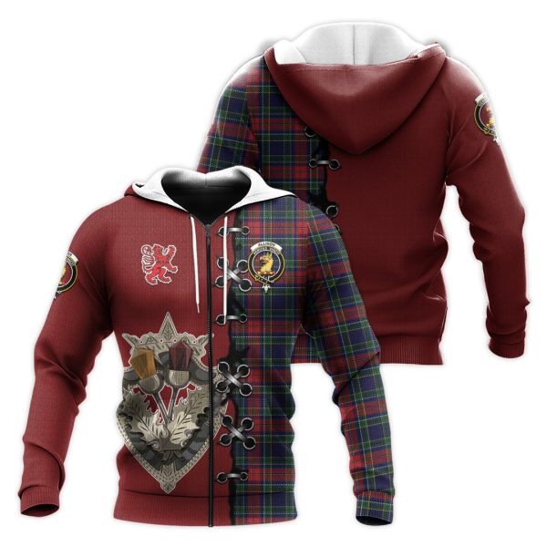 Allison Red Tartan Hoodie - Lion Rampant And Celtic Thistle Style Hot on Sale