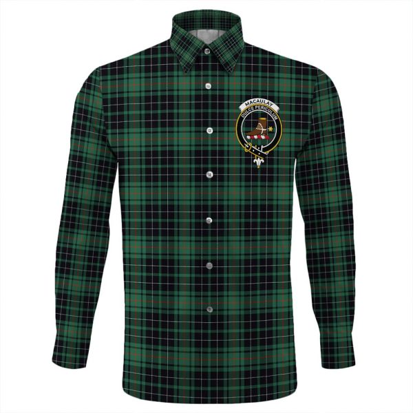 MacAulay Hunting Ancient Tartan Long Sleeve Button Shirt Cheap