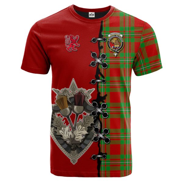 MacGregor Modern Tartan T-shirt - Lion Rampant And Celtic Thistle Style on Sale