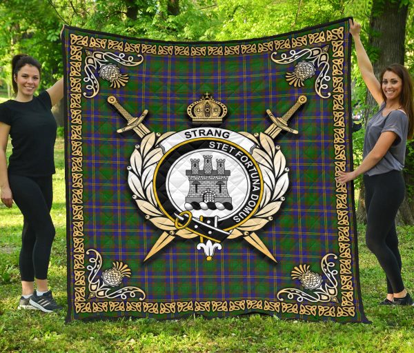 Strang (or Strange) Tartan Crest Premium Quilt - Celtic Thistle Style Sale - Image 3