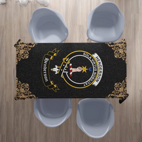 Henderson (MacKendrick) Crest Tablecloth - Black Style Online now