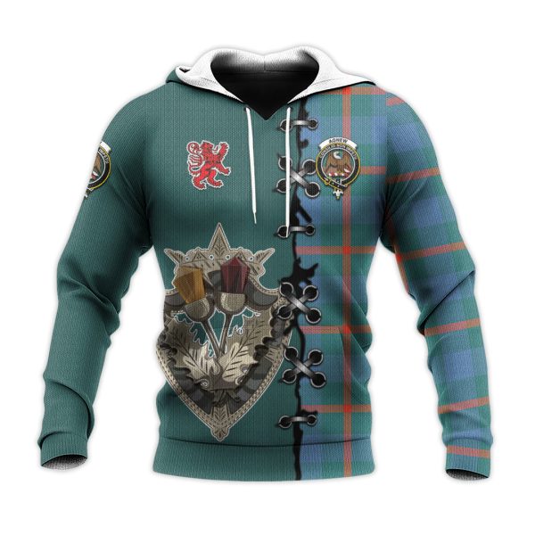 Agnew Ancient Tartan Hoodie - Lion Rampant And Celtic Thistle Style Sale - Image 2