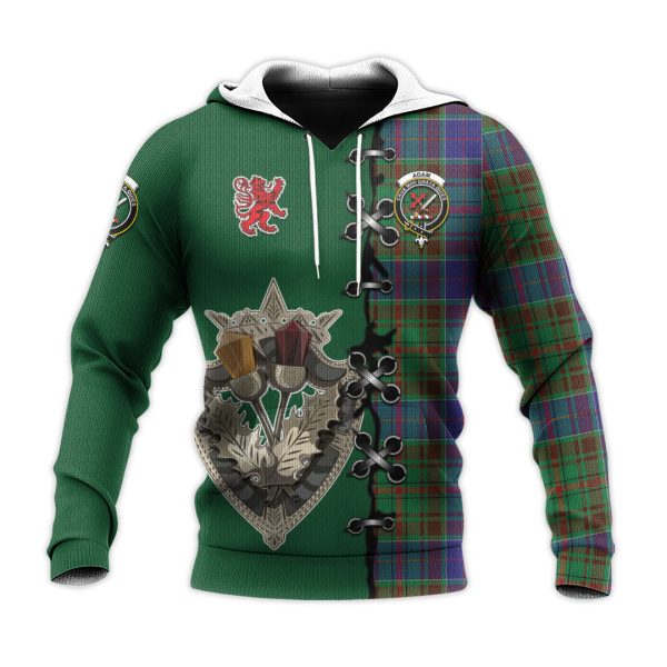 Adam Tartan Hoodie - Lion Rampant And Celtic Thistle Style on Sale - Image 2
