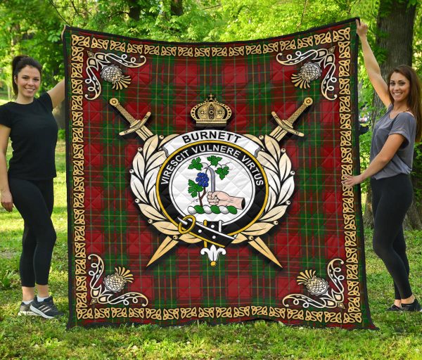 Burnett Tartan Crest Premium Quilt - Celtic Thistle Style Hot on Sale - Image 3