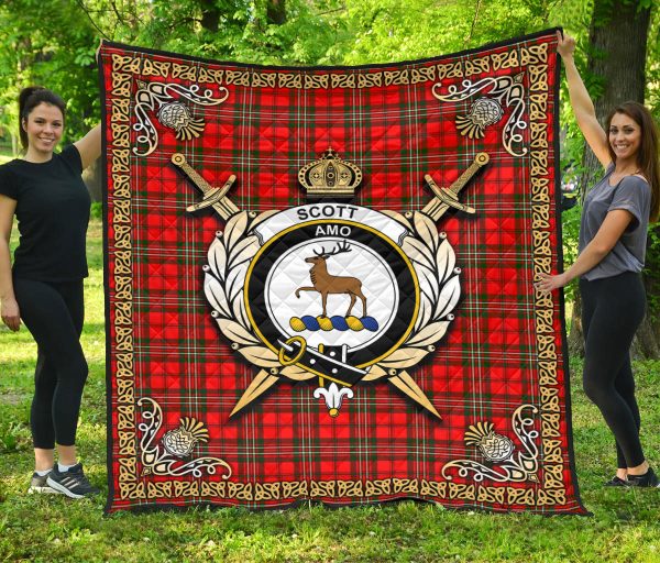 Scott Modern Tartan Crest Premium Quilt - Celtic Thistle Style Supply - Image 3