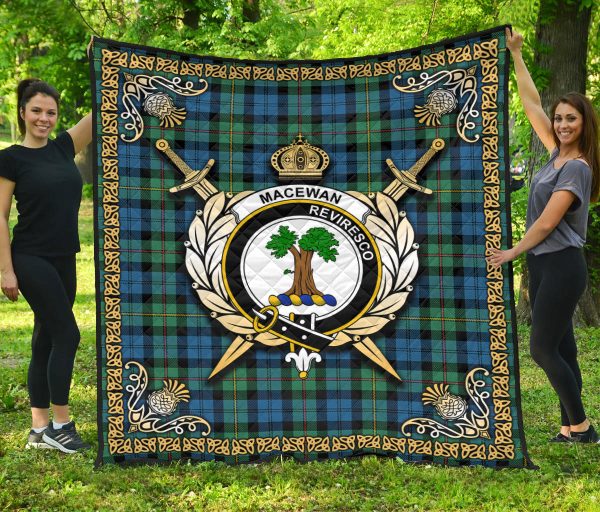 MacEwan Ancient Tartan Crest Premium Quilt - Celtic Thistle Style Sale - Image 3