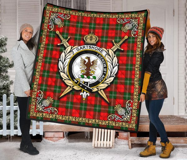 Gartshore Tartan Crest Premium Quilt - Celtic Thistle Style on Sale - Image 2