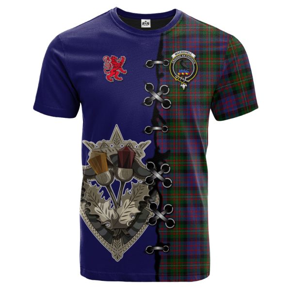MacDonell of Glengarry Tartan T-shirt - Lion Rampant And Celtic Thistle Style Fashion