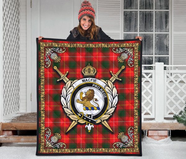 MacFie Tartan Crest Premium Quilt - Celtic Thistle Style Online