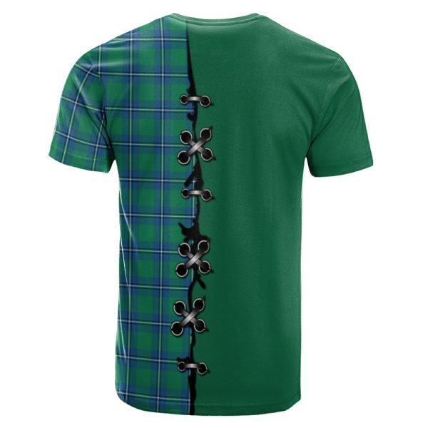 Irvine Ancient Tartan T-shirt - Lion Rampant And Celtic Thistle Style Online Sale - Image 2