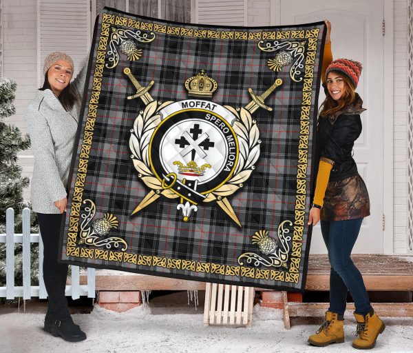 Moffat Modern Tartan Crest Premium Quilt - Celtic Thistle Style For Sale - Image 2