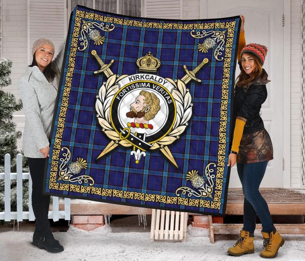 Kirkcaldy Tartan Crest Premium Quilt - Celtic Thistle Style For Discount - Image 2