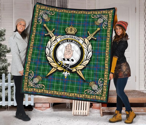 Duncanson Tartan Crest Premium Quilt - Celtic Thistle Style Discount - Image 2