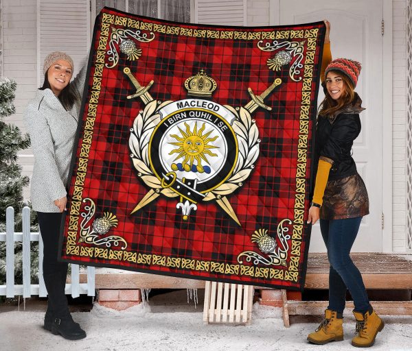 MacLeod of Raasay Tartan Crest Premium Quilt - Celtic Thistle Style Online now - Image 2