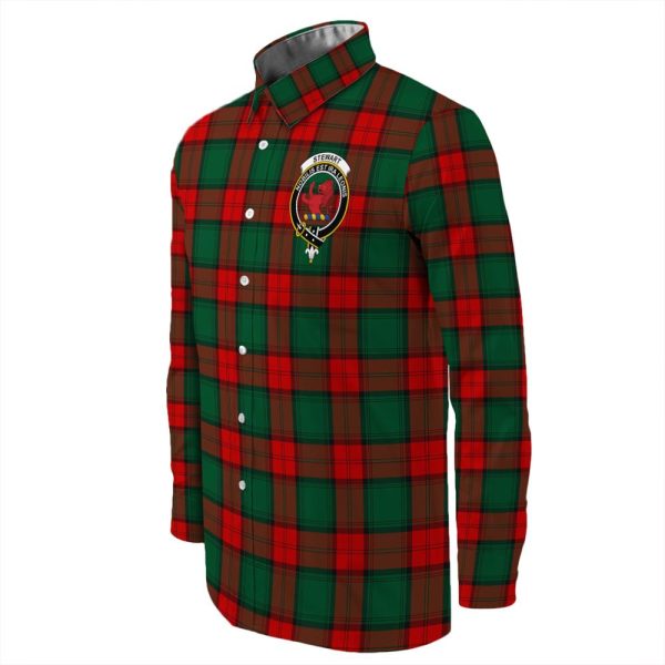 Stewart Atholl Modern Tartan Long Sleeve Button Shirt For Sale - Image 3