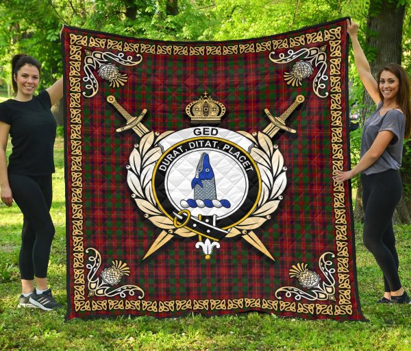 Ged Tartan Crest Premium Quilt - Celtic Thistle Style For Cheap - Image 3