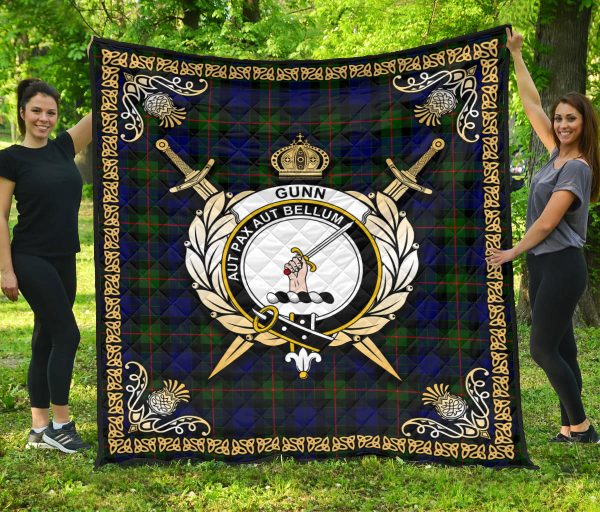 Gunn Modern Tartan Crest Premium Quilt - Celtic Thistle Style Online Sale - Image 3