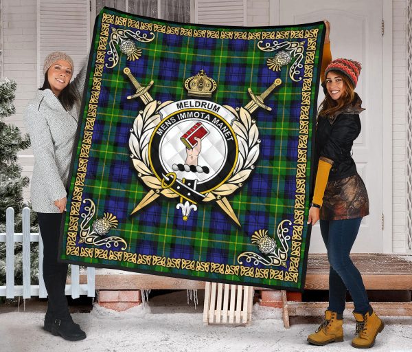 Meldrum Tartan Crest Premium Quilt - Celtic Thistle Style Online Hot Sale - Image 2