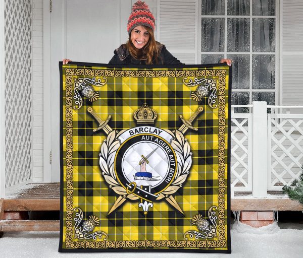 Barclay Dress Modern Tartan Crest Premium Quilt - Celtic Thistle Style Online now