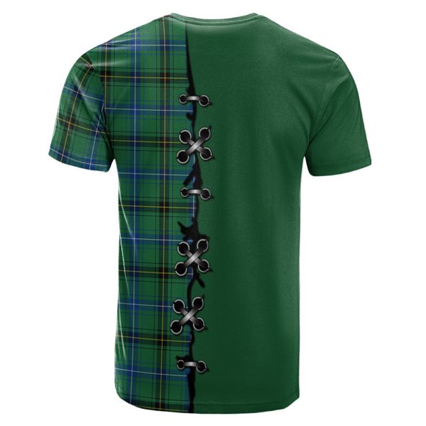 Henderson Ancient Tartan T-shirt - Lion Rampant And Celtic Thistle Style Cheap - Image 2