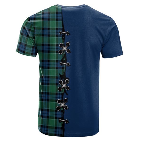 Graham of Menteith Ancient Tartan T-shirt - Lion Rampant And Celtic Thistle Style Discount - Image 2