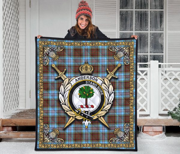 Anderson Ancient Tartan Crest Premium Quilt - Celtic Thistle Style Supply