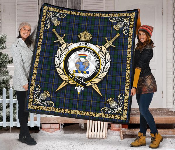 Hope Tartan Crest Premium Quilt - Celtic Thistle Style Online now - Image 2