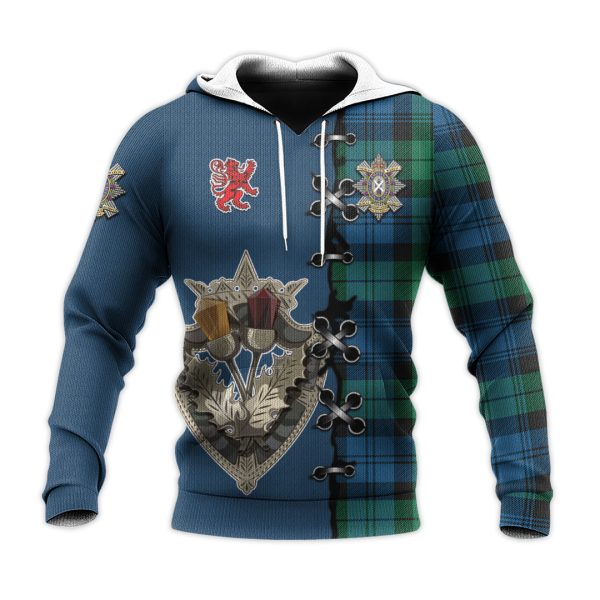 Black Watch Ancient of Canada Tartan Hoodie - Lion Rampant And Celtic Thistle Style For Sale - Image 2