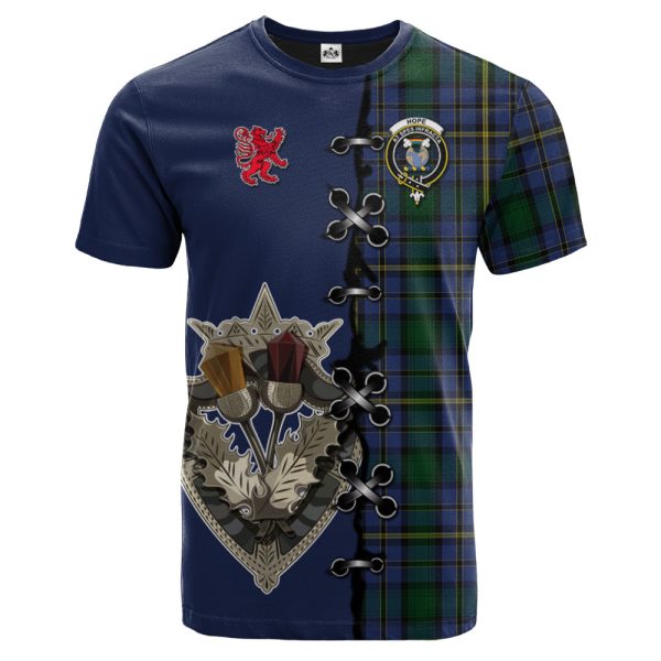 Hope Clan Originaux Tartan T-shirt - Lion Rampant And Celtic Thistle Style For Cheap