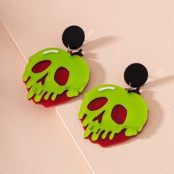 Acrylic Heart Skull Head Piercing Earrings Fashion Jewelry Earring Fashion - Image 5
